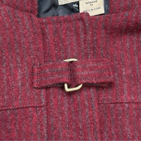 Vintage Woolrich Women’s Wool Hooded Duffle Coat Toggle Size M Red - Picture 11 of 16